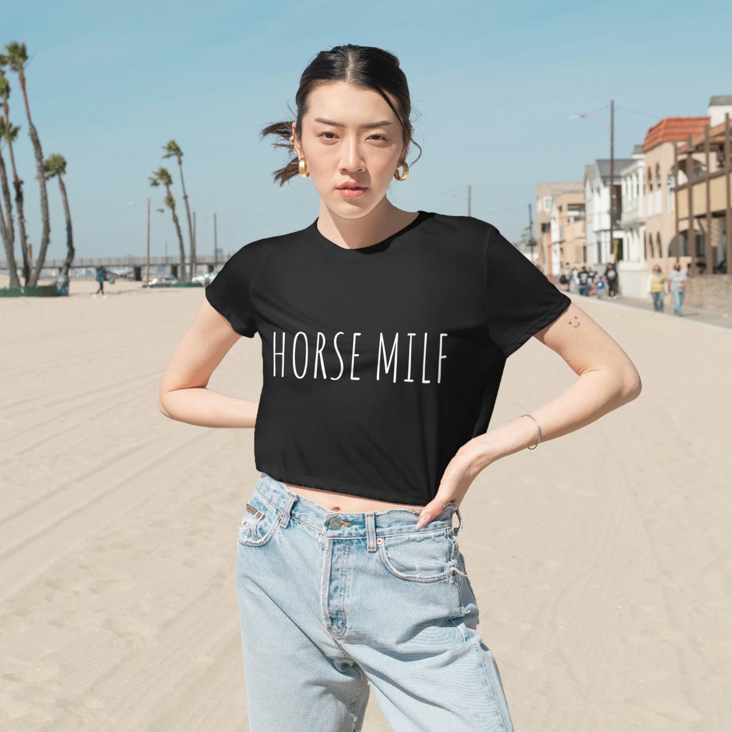 Women's HORSE MILF Cropped Tee