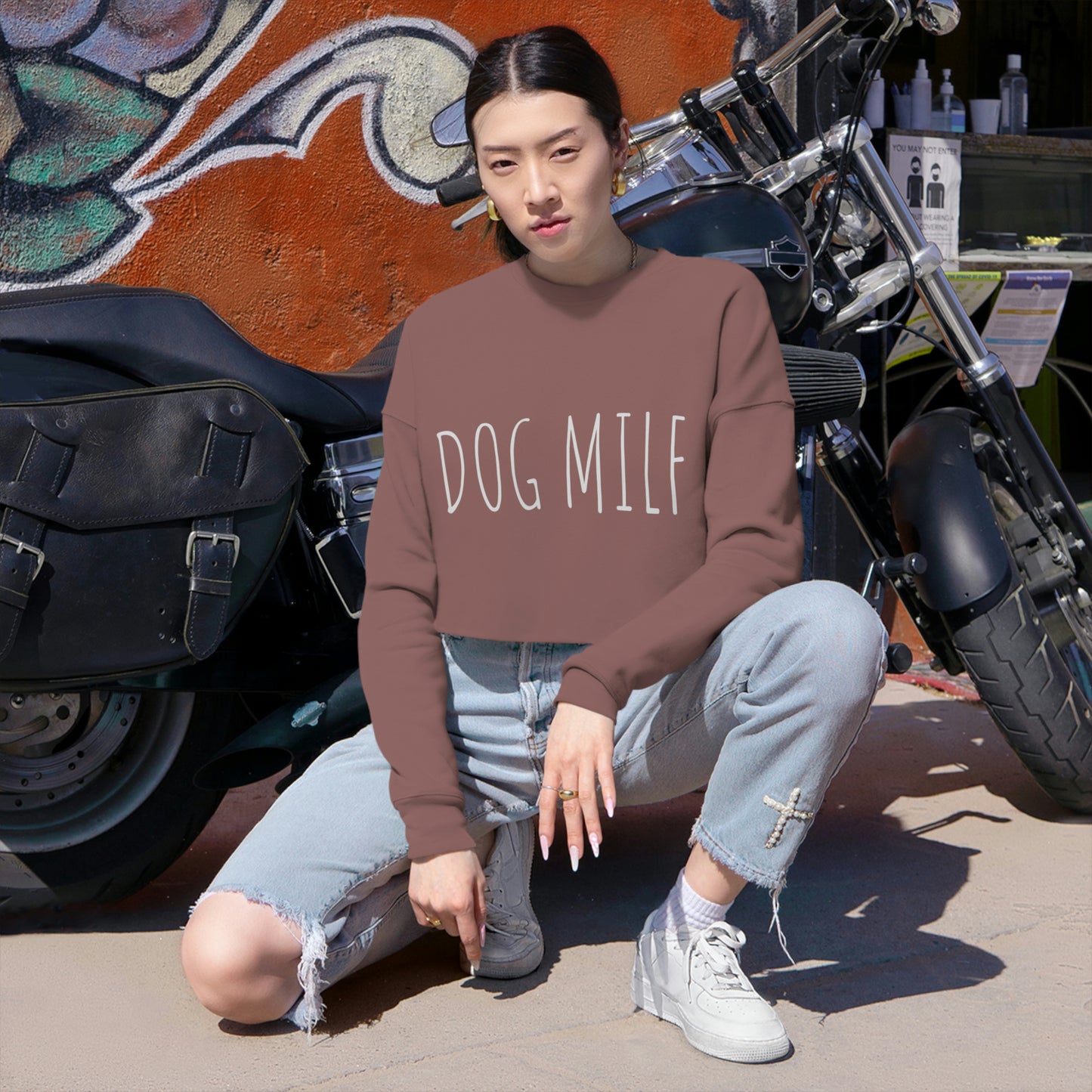 Dog MILF Cropped Sweatshirt