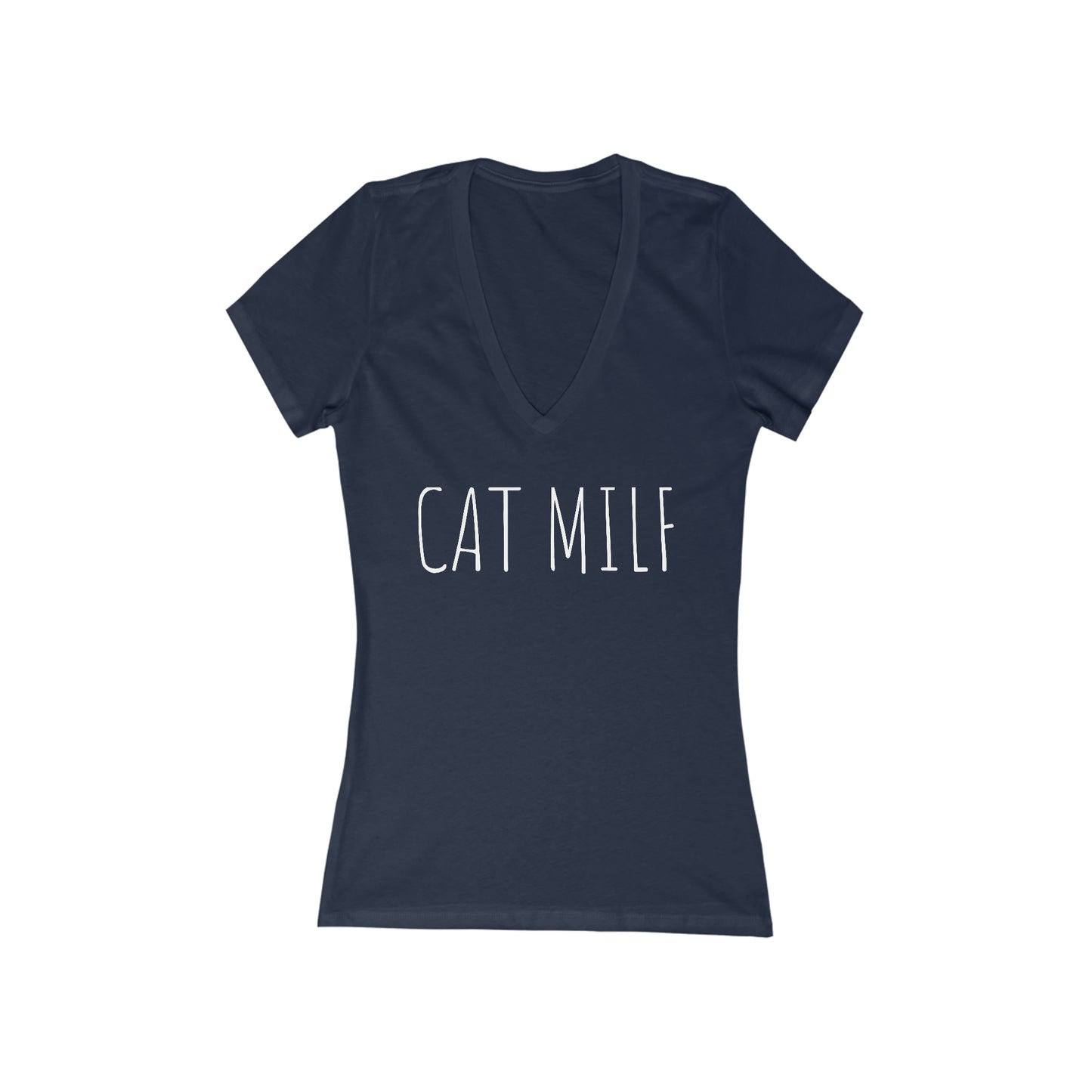 Cat MILF Deep V-Neck Tee