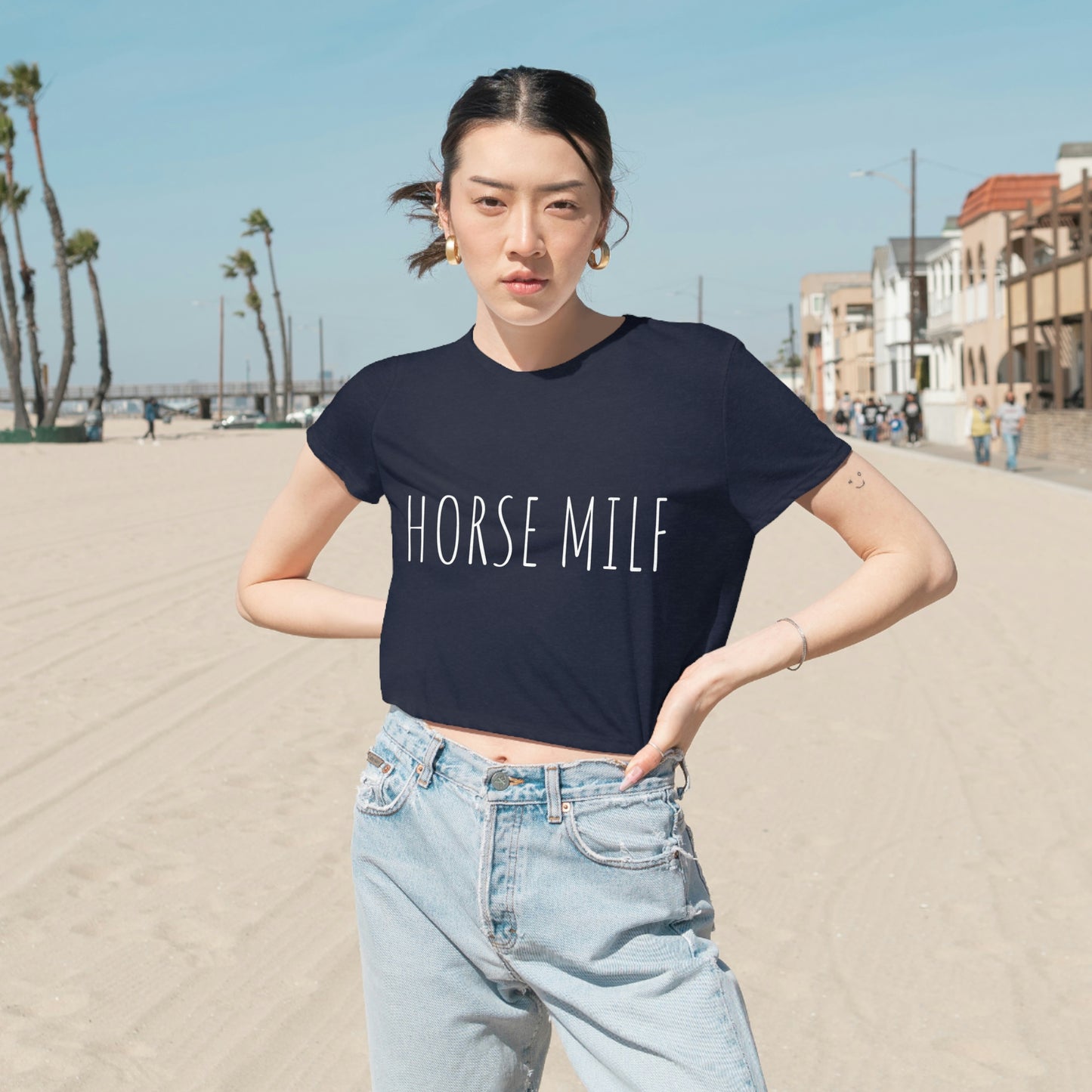 Women's HORSE MILF Cropped Tee