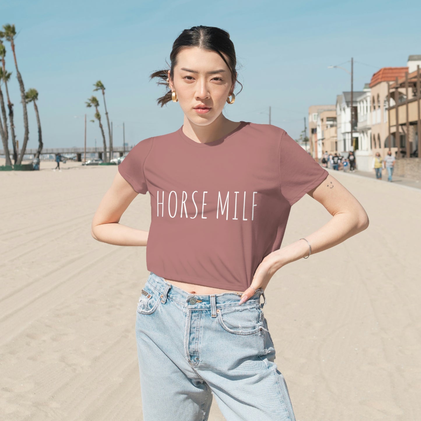 Women's HORSE MILF Cropped Tee