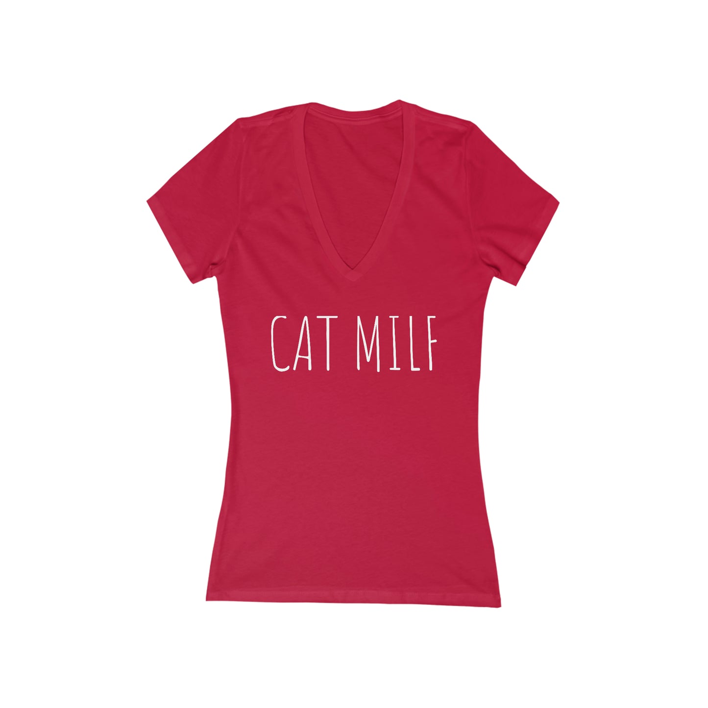 Cat MILF Deep V-Neck Tee