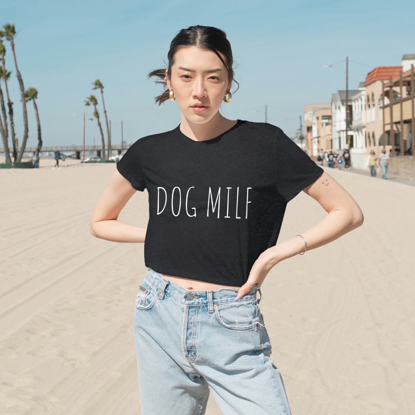 Women's DOG MILF Cropped Tee