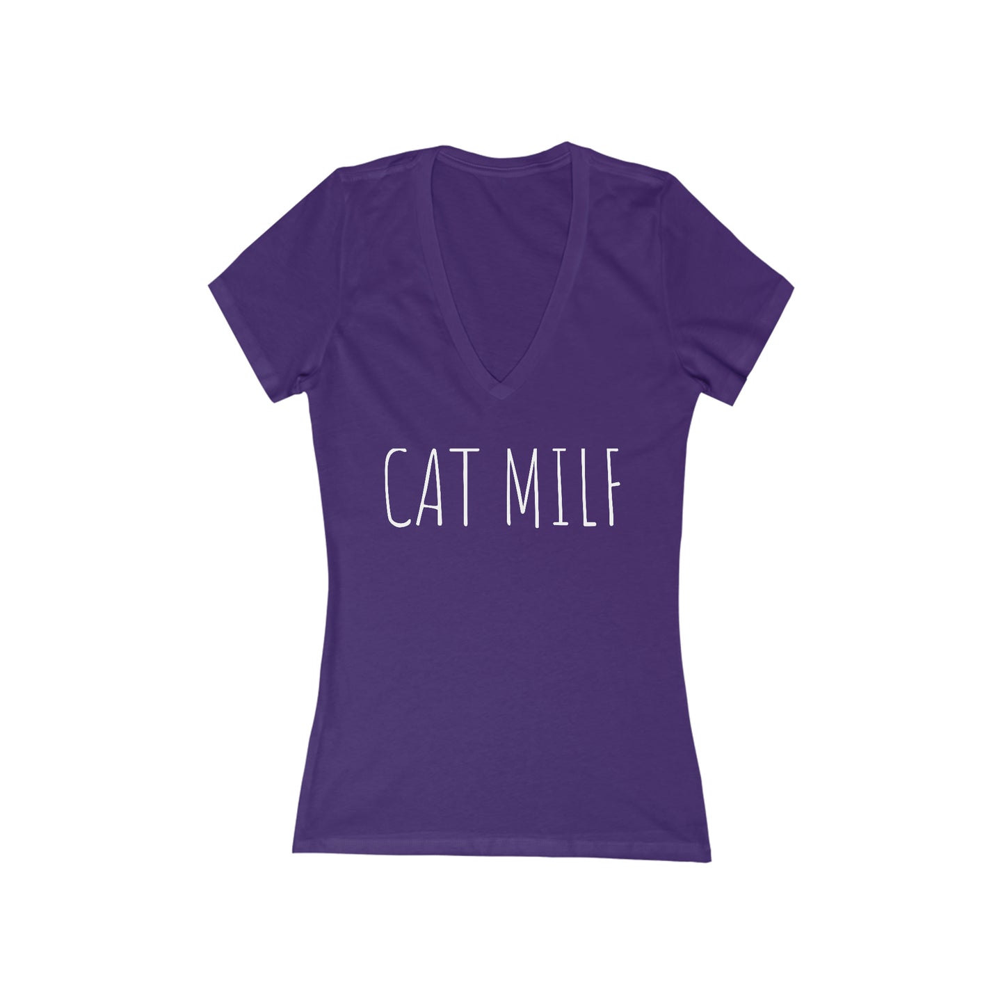 Cat MILF Deep V-Neck Tee