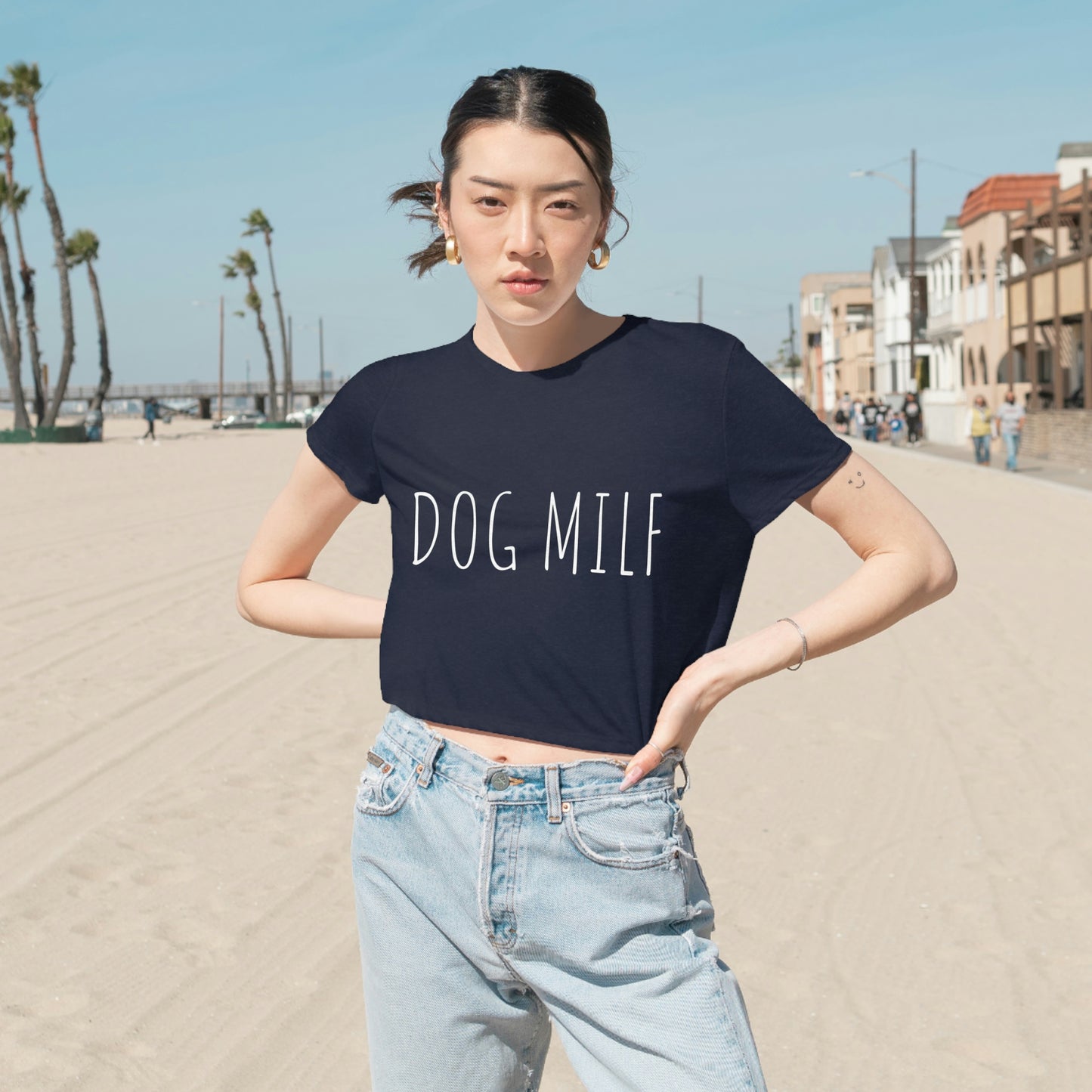 Women's DOG MILF Cropped Tee