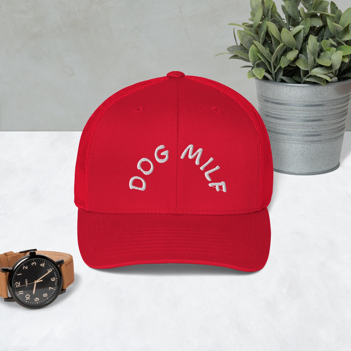 DOG MILF Embroidered Trucker Cap